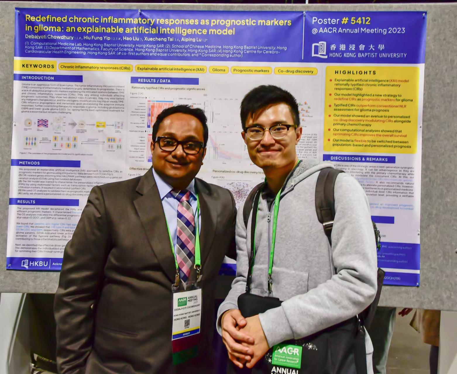 Dr Chowdhury and Mr Yip presented their work at the prestigious AACR Annual Meeting in 2023 